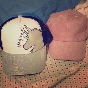 Selling hats.
